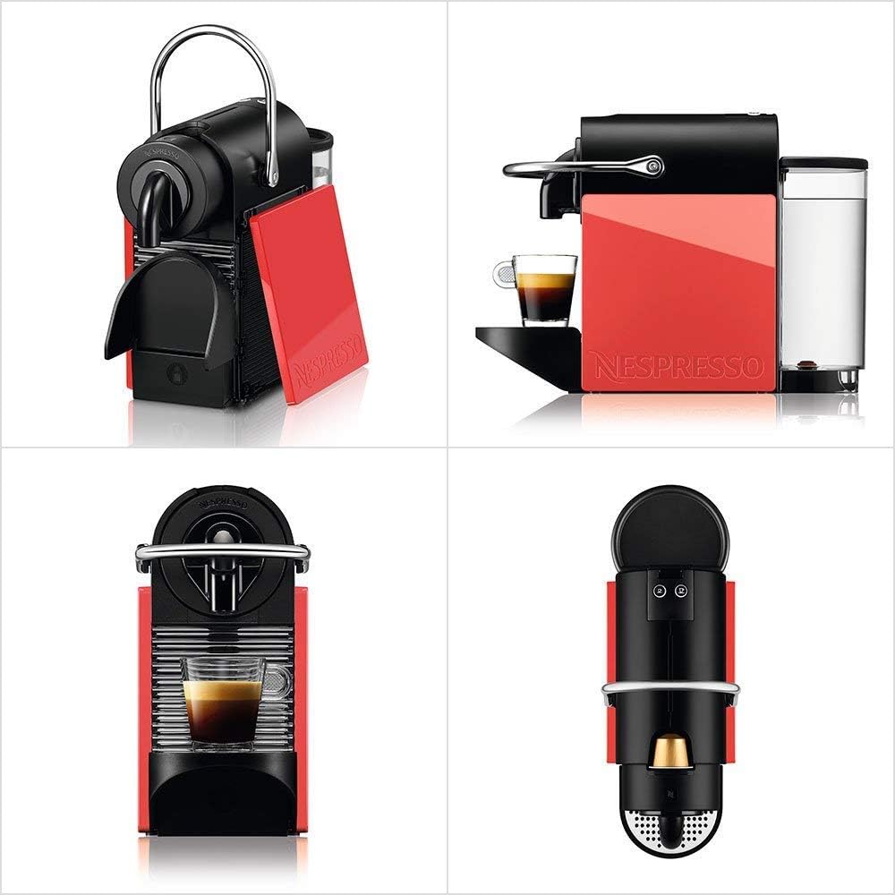 Nespresso Coffee Maker Pixie Clip White & Coral Red D60WR