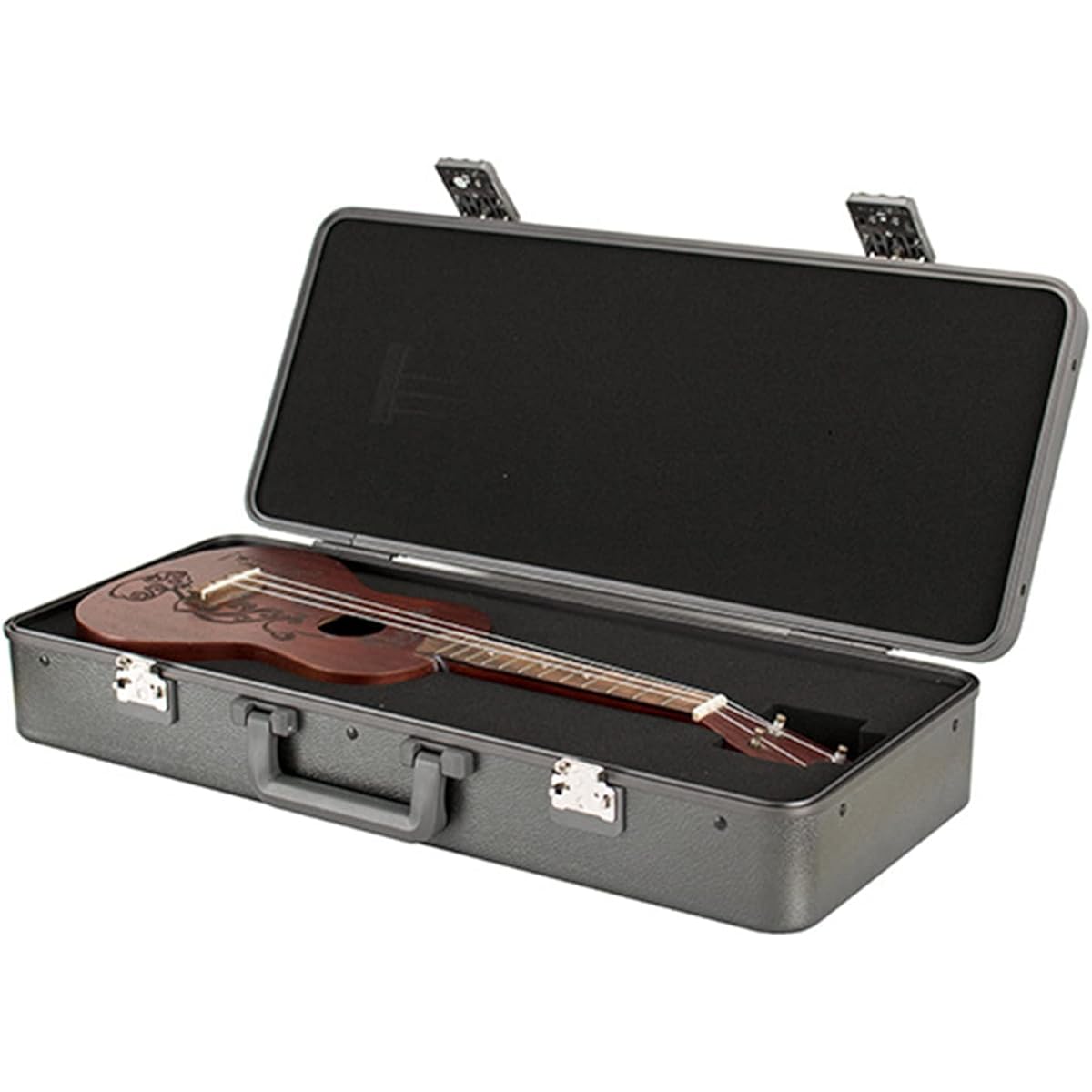 Violin Case Violin Hard Case with Hygrometer Handle Lock Zipper Backpack Strap Professional Fiddle Rectangular Hard Case Lightweight,Silver-3/4