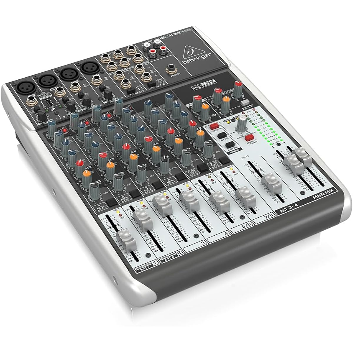 Behringer Behringer Analog Mixer 12 Channel 1 Knob Comp/USB Audio Interface XENYX Q1204USB Black