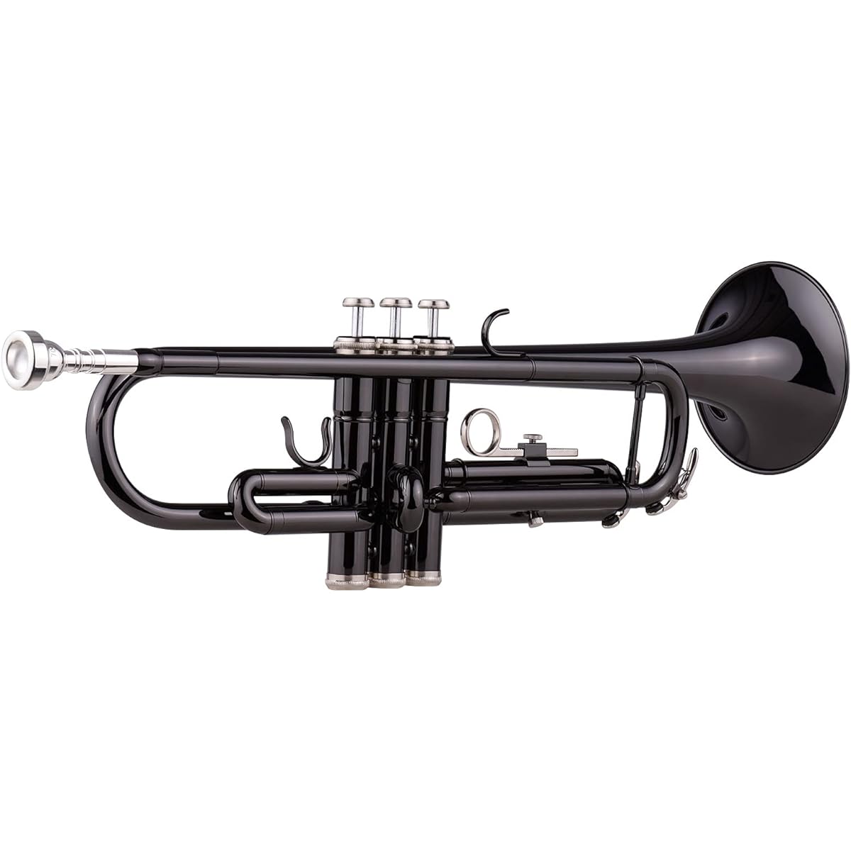 Brass Plated Black BB Trumpet Set for Beginners with Hard Case Strap Mouthpiece Gloves Polishing Cloth
