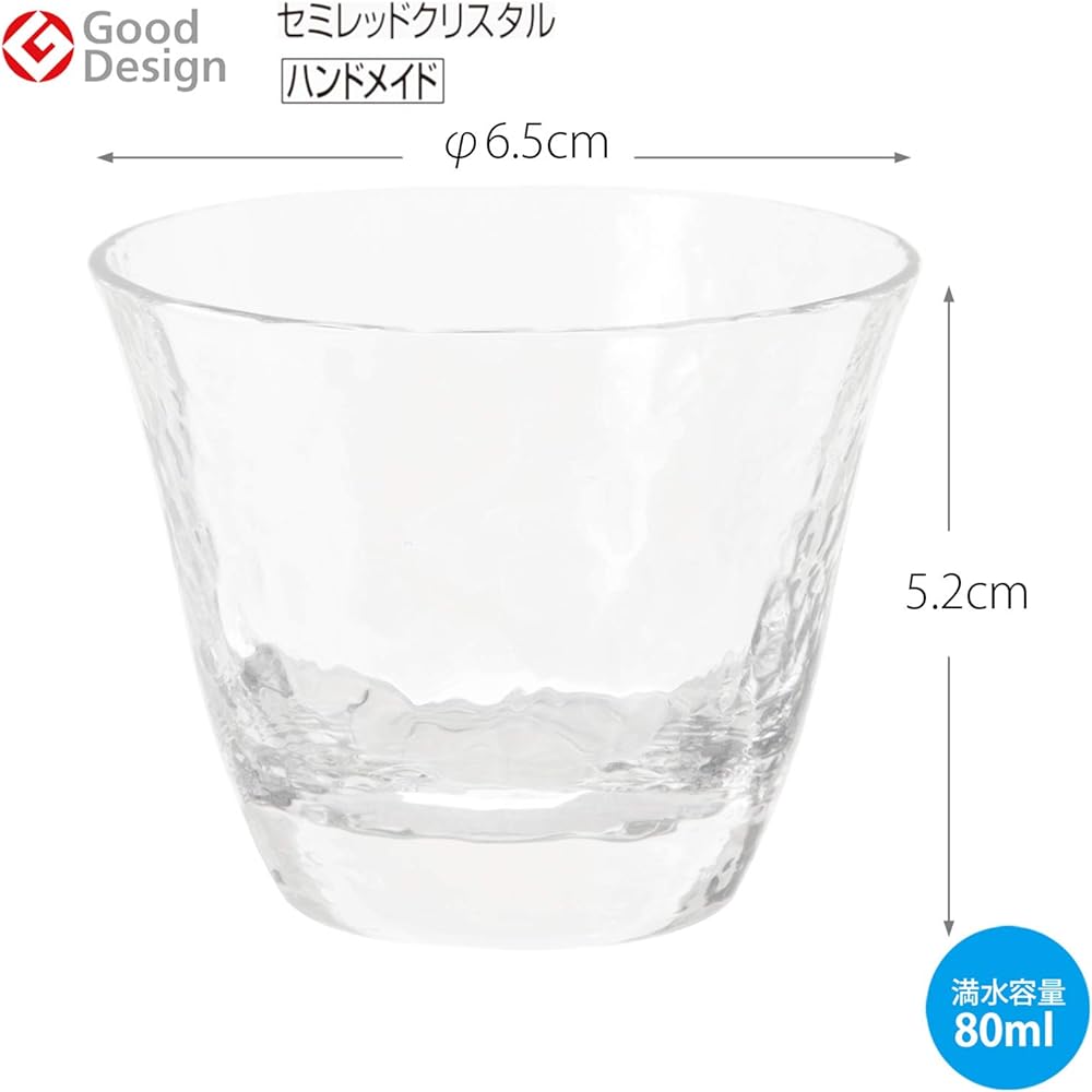 Toyo Sasaki Glass Cold Sake Glass 80ml Takasegawa Cup Made in Japan 18703 6 pieces