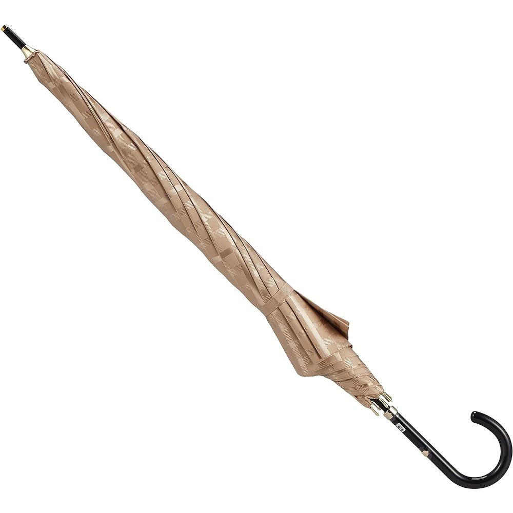 [Dax] Women's Long Umbrella MOONBAT Polyester Post-dyed Jacquard Check Long Umbrella Rain Umbrella Windproof Women's