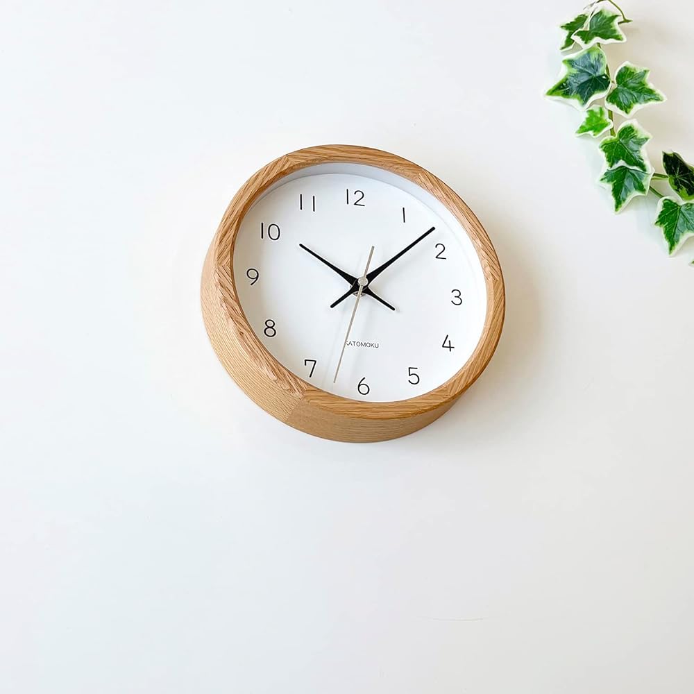 KATOMOKU Muku Clock 13 Oak Radio Clock Continuous Second Hand km-130OA φ220mm (Radio Clock)