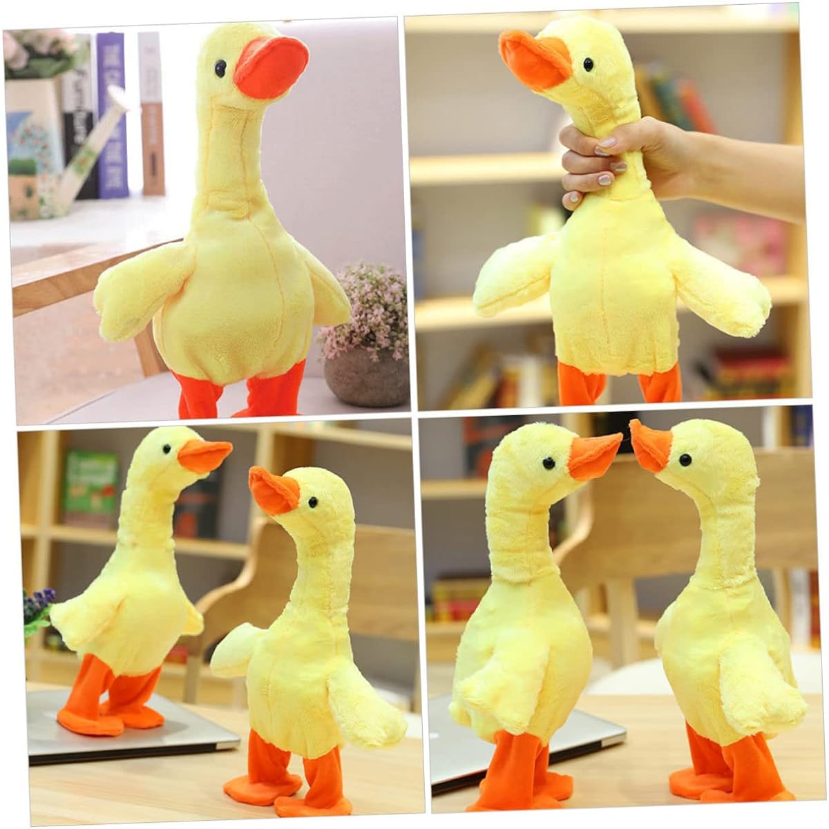 STOBOK 3pcs Little Yellow Duck with Neck Lift Sloth Plush Toy Talking Plush Duck Stuffed Animal Plush Duck Toy Talking Toy Bronze Statue Electronic
