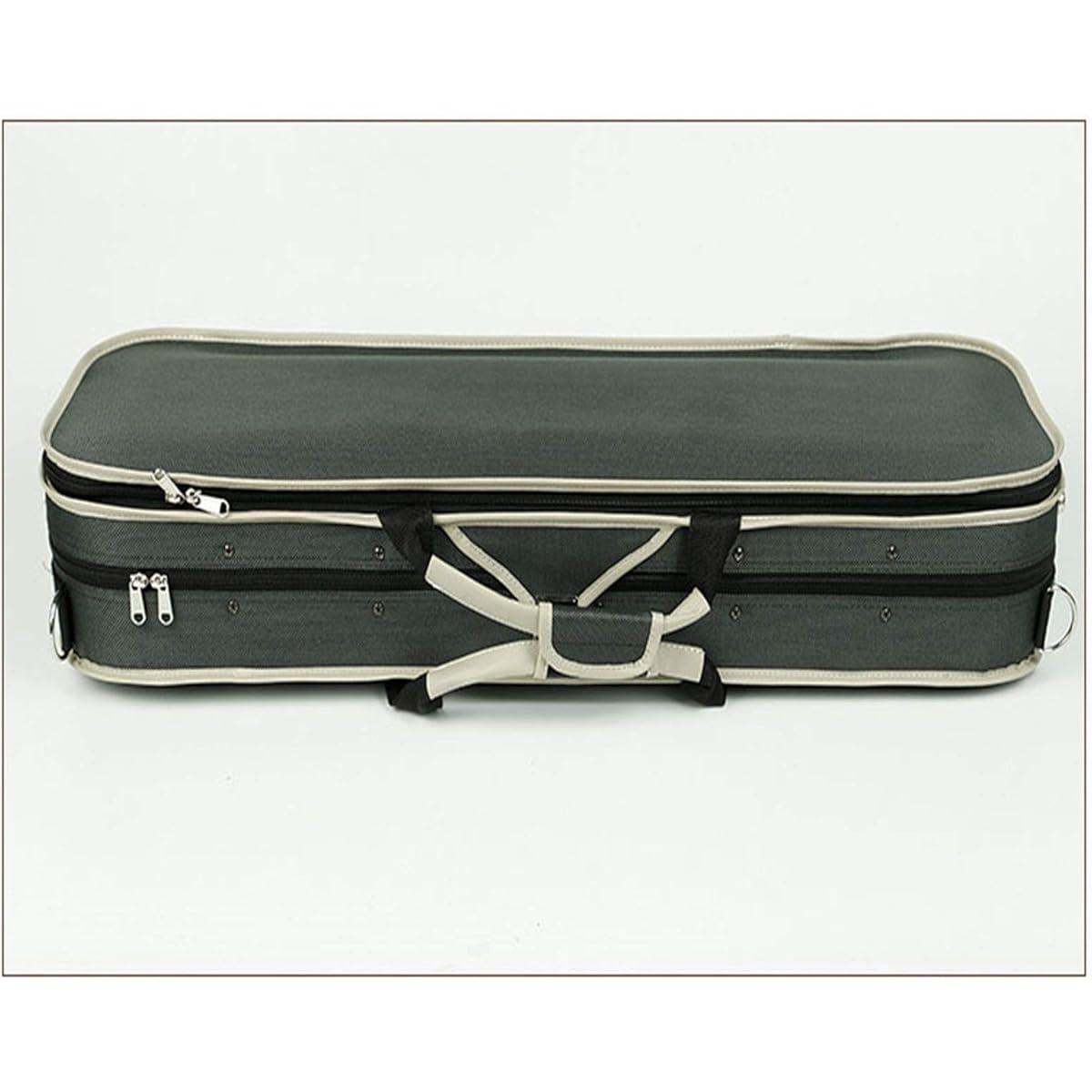 Violin Case Violin Hard Case Foam Humidity Hygrometer High Density Oval Shape with Strong Zipper Sturdy Lightweight Pressure Resistant (Color: Gray, Size: 3/4)