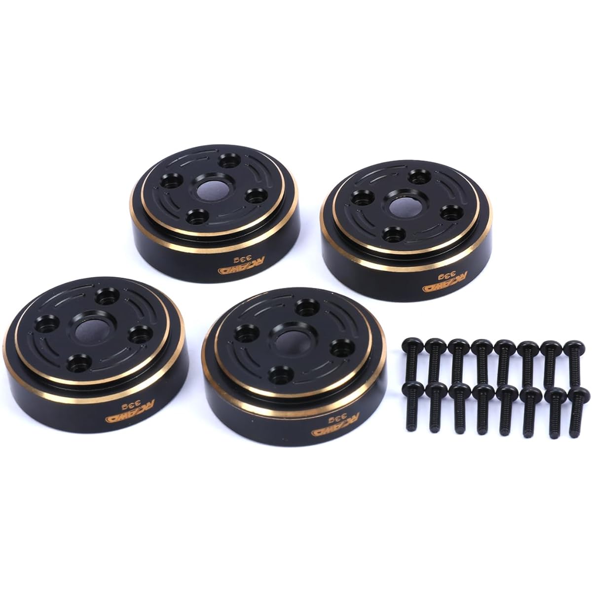 RCAWD 4X Brass Front/Rear Portal Weights 74g for 1/24 FMS Fcx24 Eazyrc ROC Hobby Brass Weights Upgrade Black