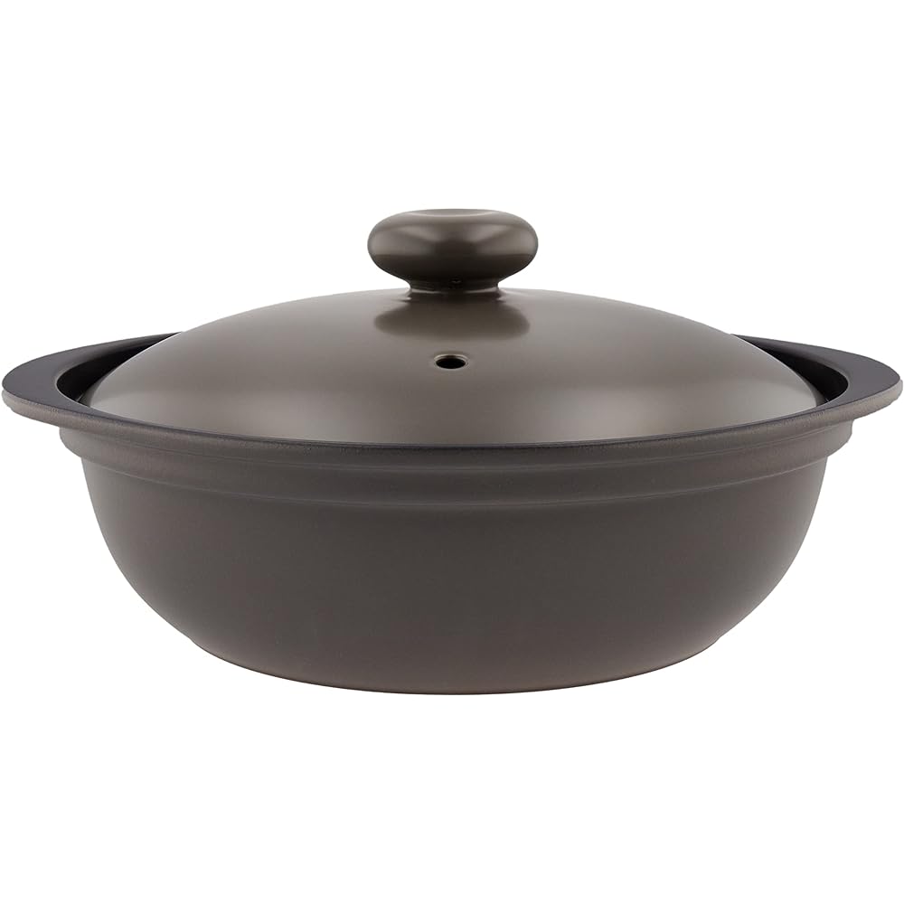 Marsan Kondo Earthen Pot IH Compatible Gray L Ceramic Lightweight Earthen Pot For 3 People For 4 People For 3 People 2800ml Cook Home Calluna Clay Pot 22041