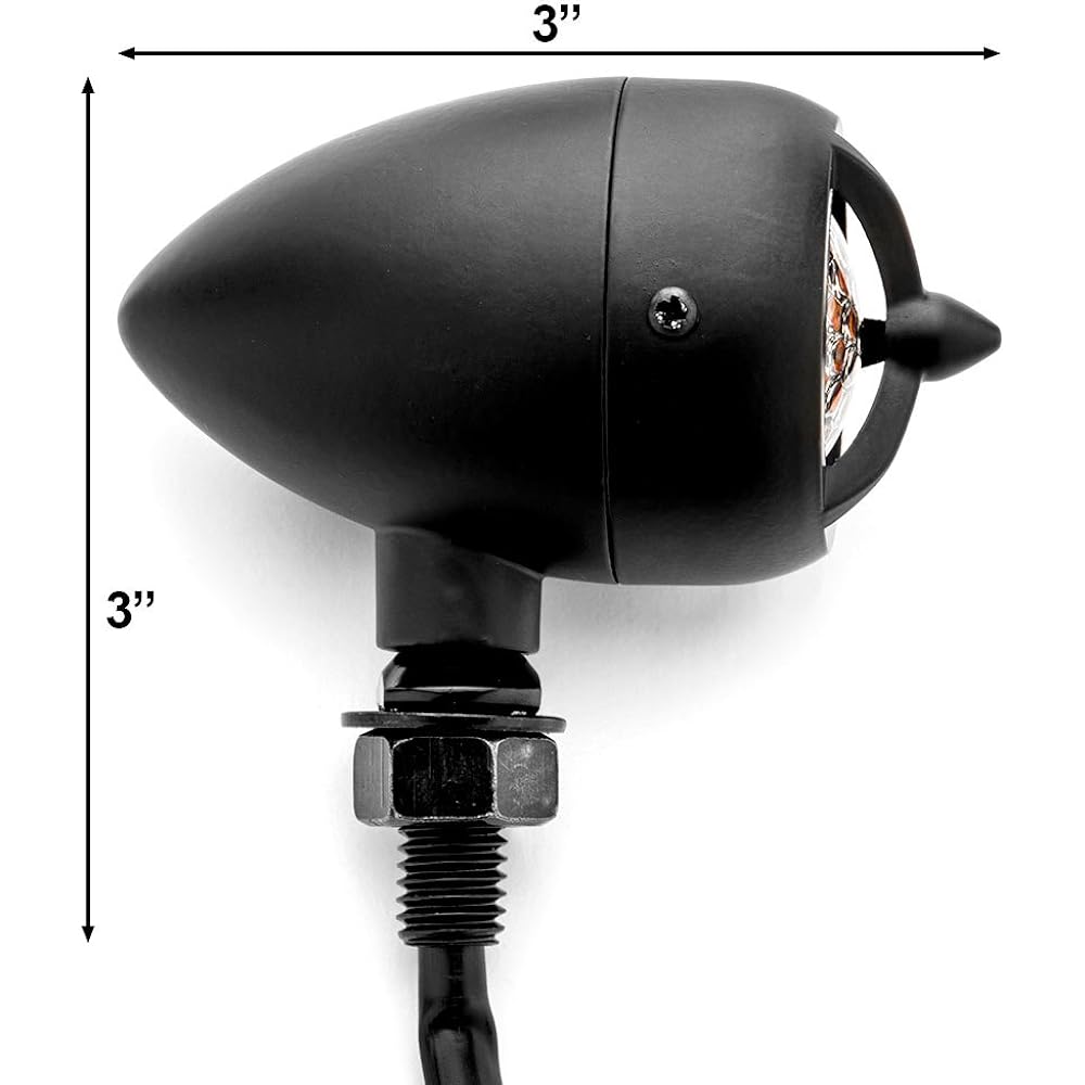 Krator 2 Piece Black Heavy Duty Motorcycle Turn Signal Warplane Propeller Engine Blinker Harley-Davidson XL Sportster 1200 Custom