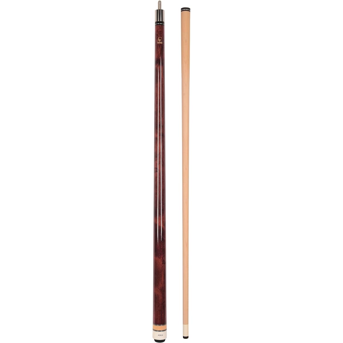 ASKA L3 Unwrapped Pool Cue Stick 58" Hard Rock Canadian Maple, 13mm Hard Tip, 5/16x18 Stainless Steel Joints Mahogany 19oz