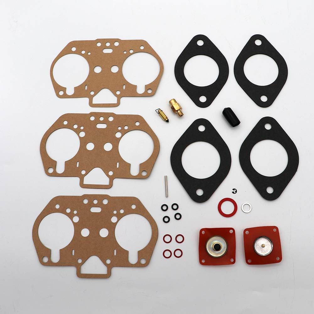 KIPA Carburetor Rebuild Repair Kit Weber 40IDF 44IDF 48IDF 40mm 44mm 48mm IDF Carb OEM Number 92.3240.05 92-3240-05 92324005 Mounting Gasket Needle Seat Diaphragm O-Ring