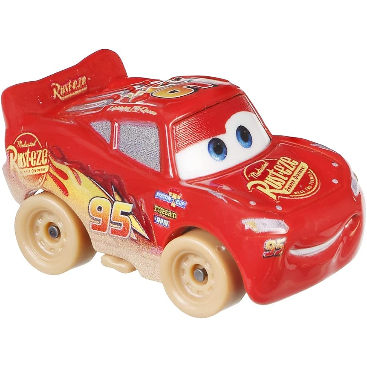Cars Mini Racers Collectibles Diecast Vehicles - FRR51 ~ Muddy Lightning McQueen Race Car ~ Red with Yellow Lightning Bolt ~ #95 on Side