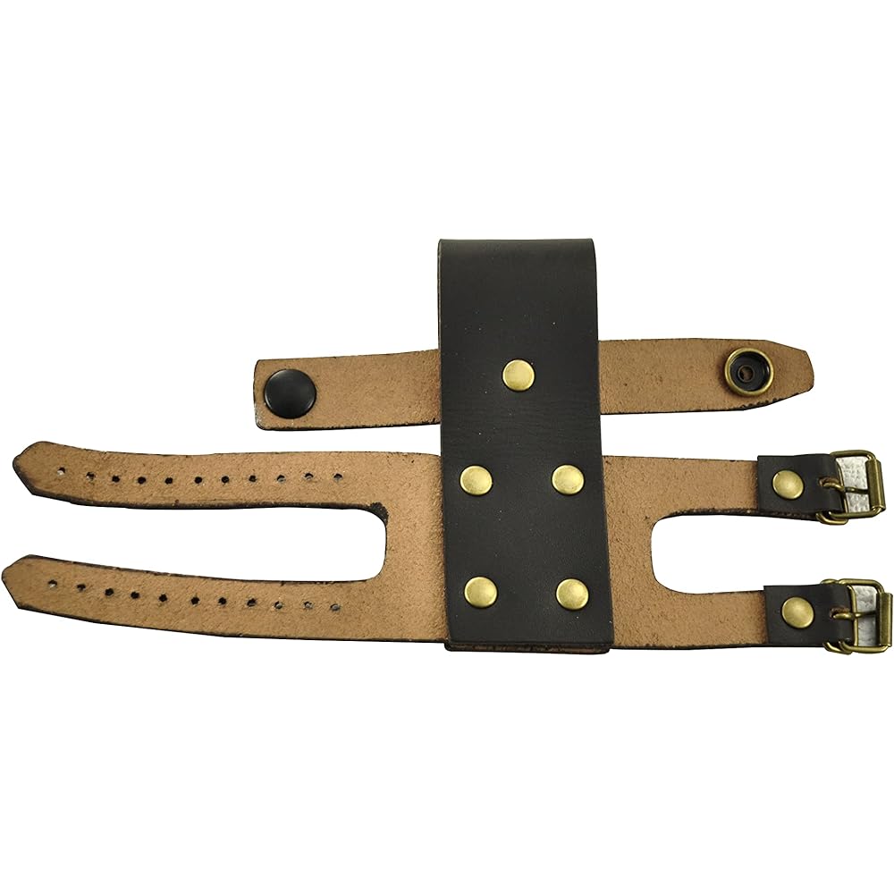 Sword hatchet wood case dedicated leather band chocolate color for right-handed band-003