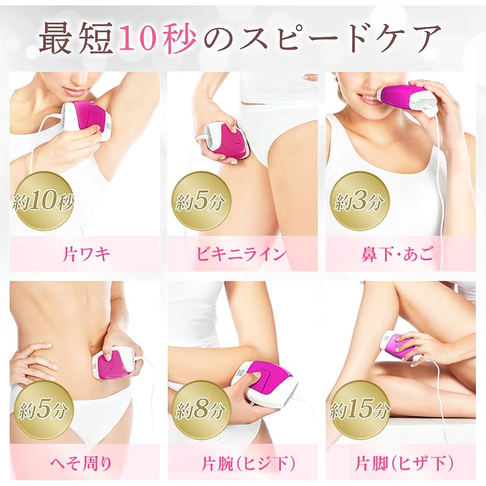 Iris Ohyama Light Hair Remover, Epireta, Light Beauty Device, 150,000 Rounds, Full Body, 5 Levels Adjustment, Women's, Men's, Unisex, Skin-friendly, Full Body Hair Treatment EP-0115-P