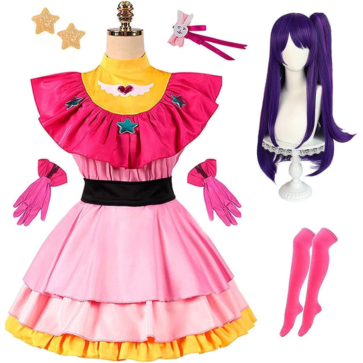 [Agture] Ai Hoshino Cosplay, Children's Cosplay, Kids, Ai Hoshino Costume, Christmas Surprise, Birthday Gift, Party, Event, Halloween, Cosplay, Children, Girls, Sizes 110-150