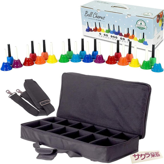 Music bell (hand bell) 23 notes BC-23K/MU [Multicolor] Comes with special case [BCC-60] Sakura Musical Instruments Original Set