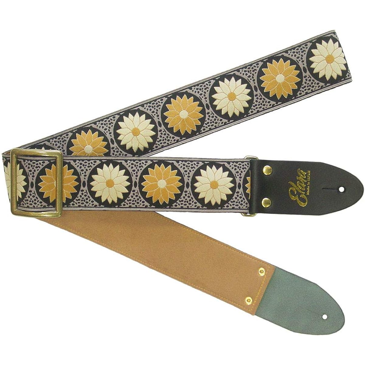 Elara Straps Water Lily Marigold Ultrasuede Beautiful and sturdy professional guitar strap