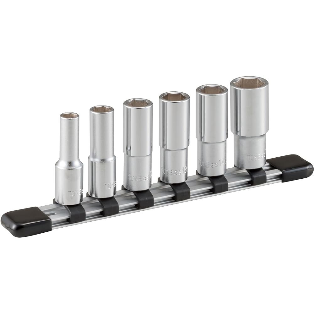 TONE Deep Socket Set (Hexagonal, with holder) HSL306 Drive angle 9.5mm (3/8") Contents 6 items