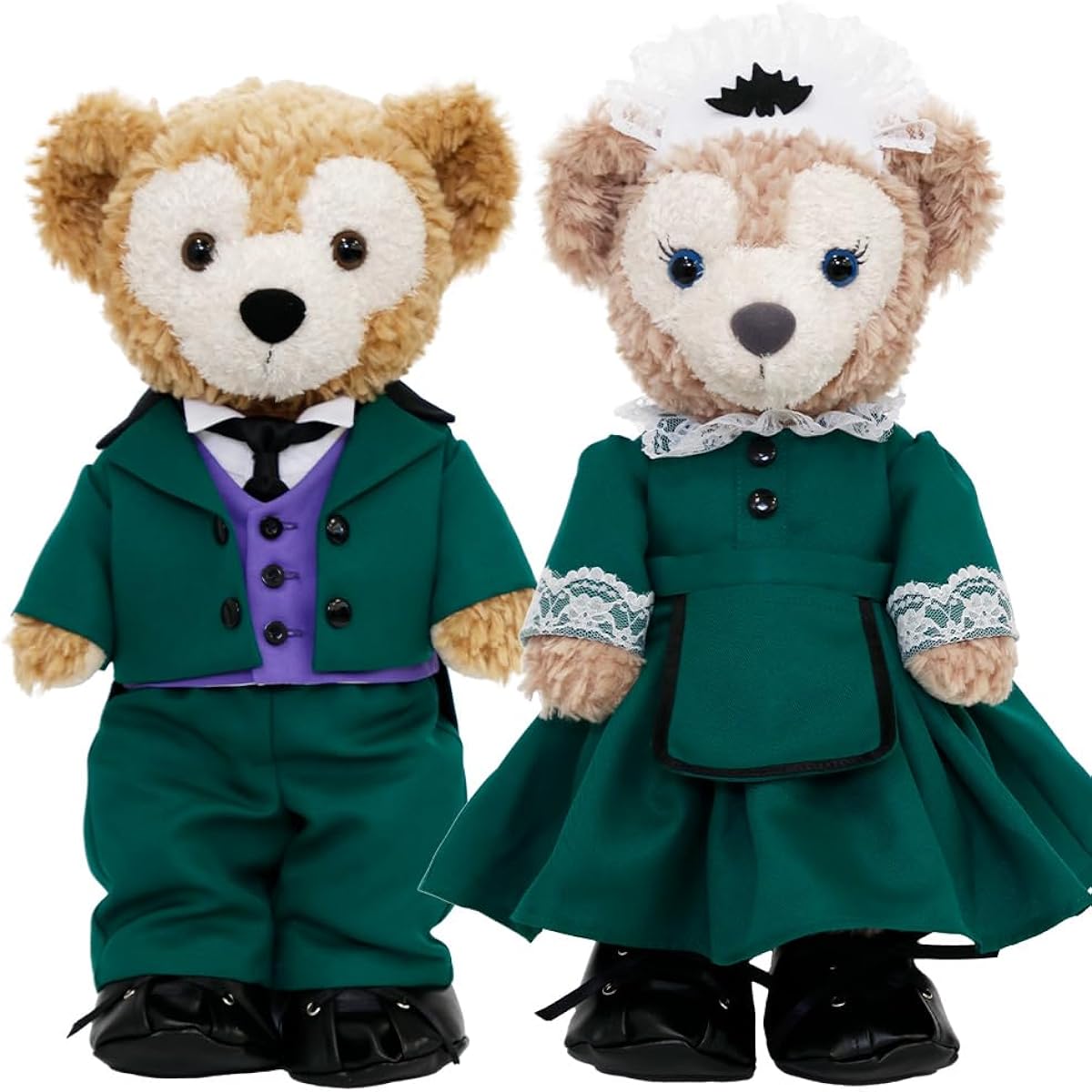 Duffy & ShellieMay butler & maid outfit set costume clothes green plush toy sold separately [original handmade] Haunted Mansion for small plush toys 43cm clothes waiter uniform tailcoat Halloween costume original design Duffy goods