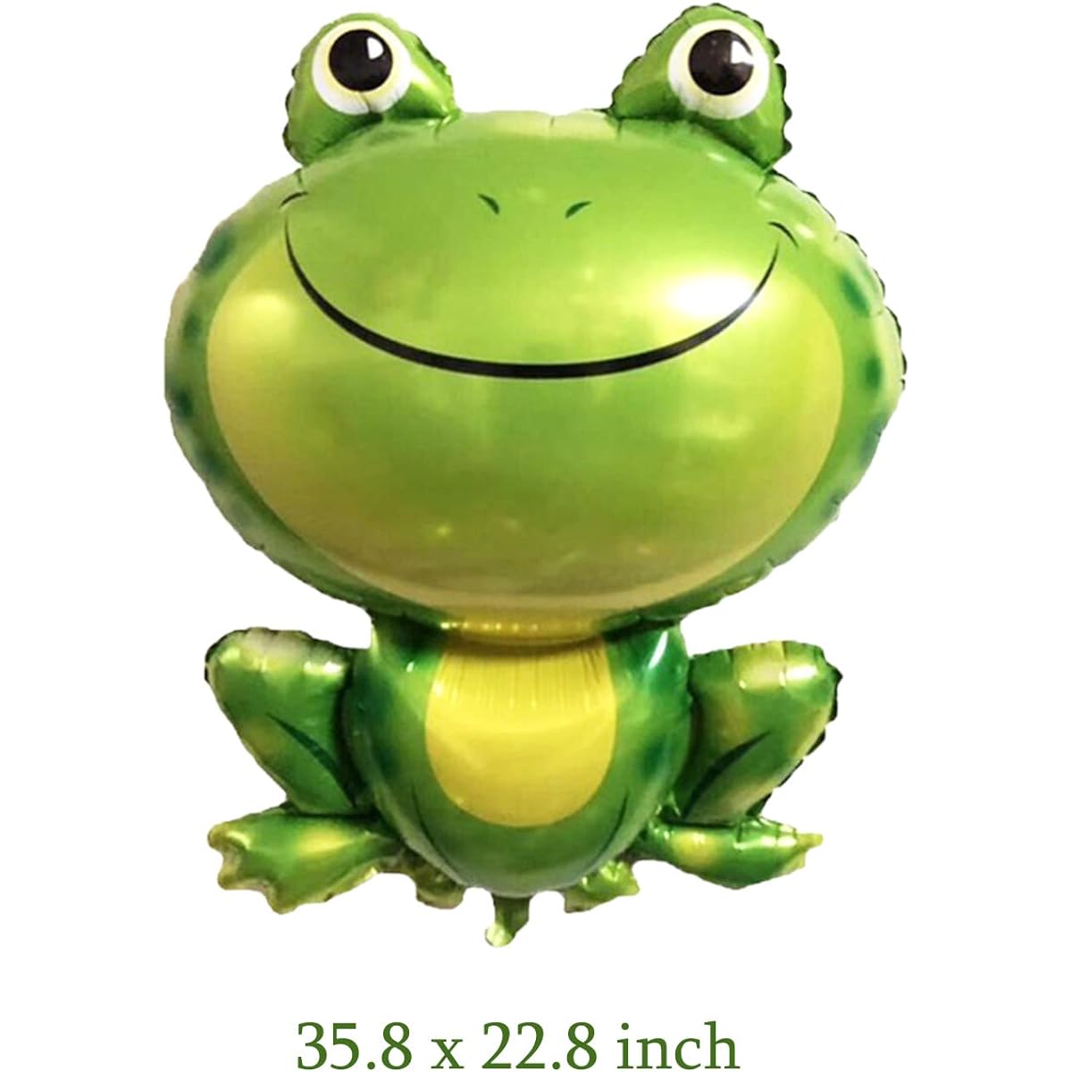 4pcs Frog Balloon Decorations, 2pcs Large Green Frog Mylar Foil Balloons Medium Green Balloons Animal Frog Reptile Theme Birthday Baby Shower Garden Party Supplies