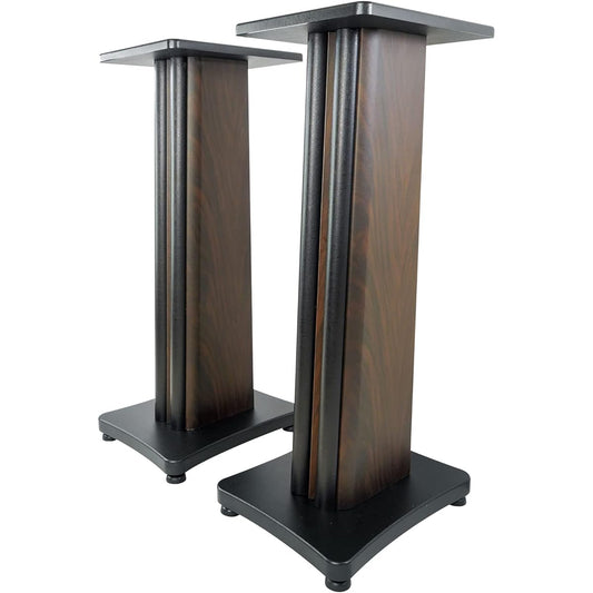 2 Rockville SS28D Premium Dark Woodgrain 28" Home Speakers, Up to 100 lbs