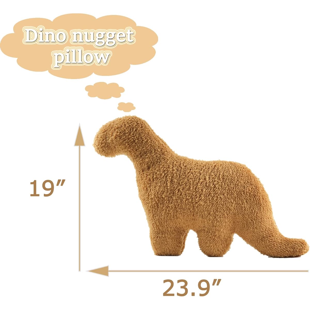NXCHIZS Dinosaur Nugget Pillow 23.8 Inch Chicken Nugget Pillow for Easter Decorations and Birthday Decorations (Can't Stand Quiet) Creative Gift Idea for Boys and Girls Brontosaurus Large Size