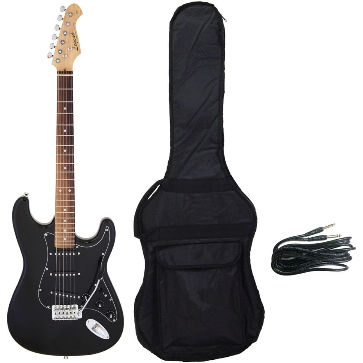 [With case] Legend LST-Z B/BK (Black) Stratocaster electric guitar
