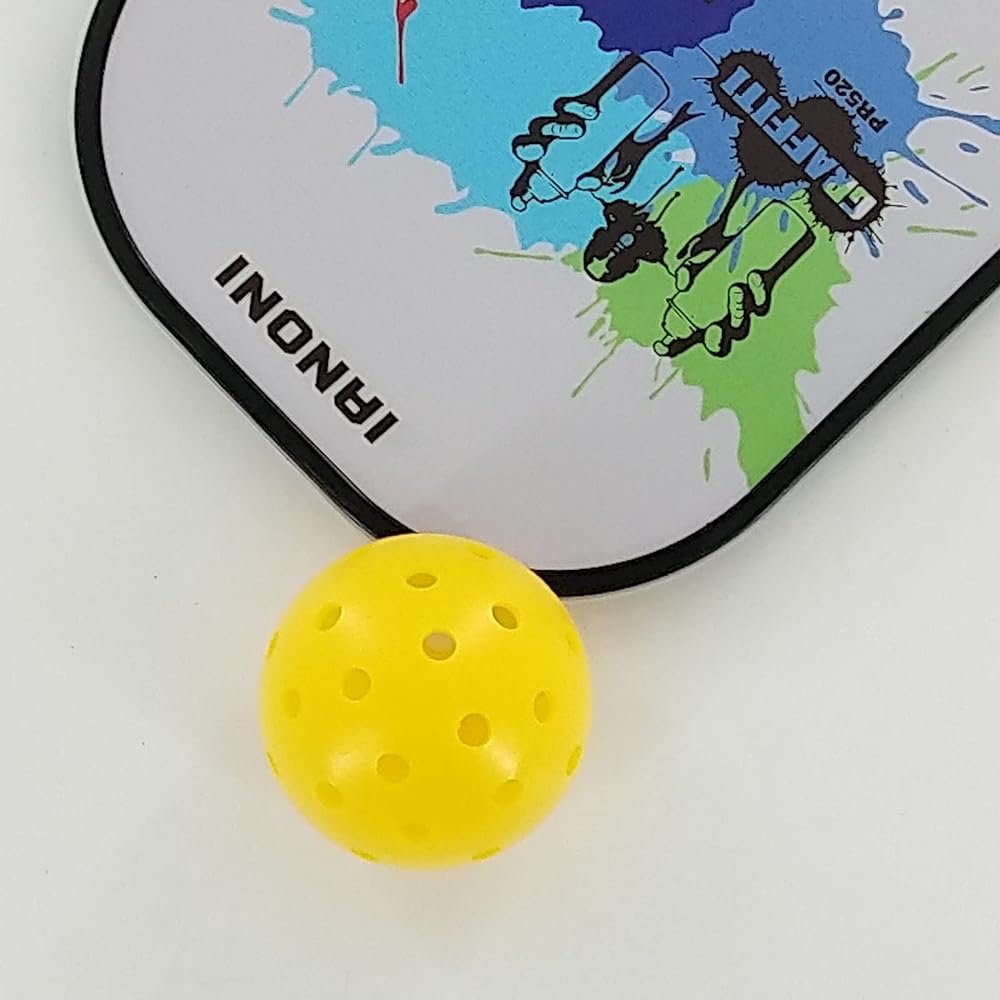 Pickleball Balls Outdoor Yellow Sports 6 Pieces with Storage Bag 40 Holes PE Accessories Performance Integrated Pickleballs Outdoor