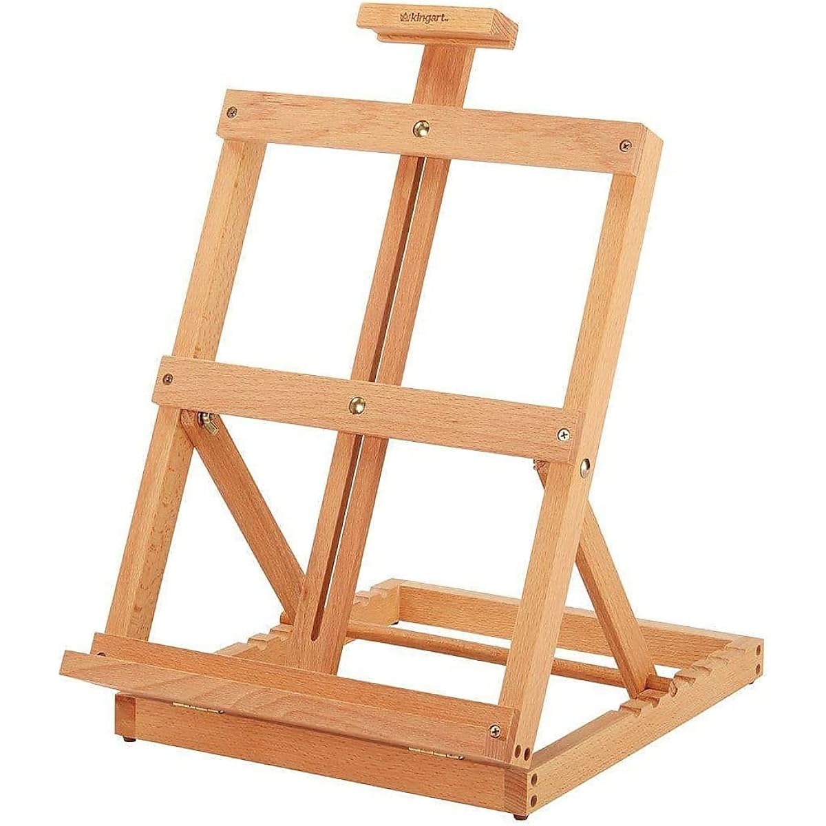 KINGART Heavy Duty Tabletop Wooden H-Frame Studio Easel with Natural Finish