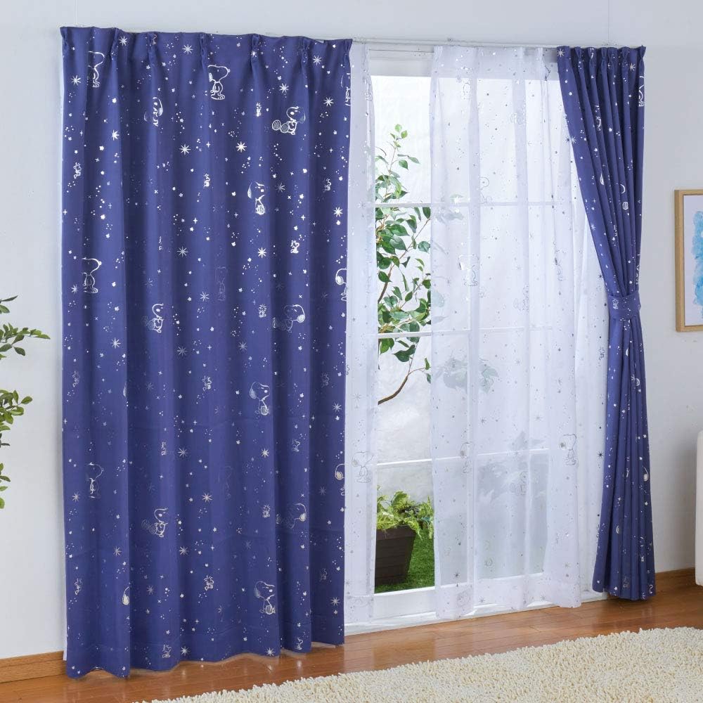 Peanuts Snoopy 2nd grade blackout heat shielding curtains set of 2 starry sky width 100 x 200 cm length KO-5