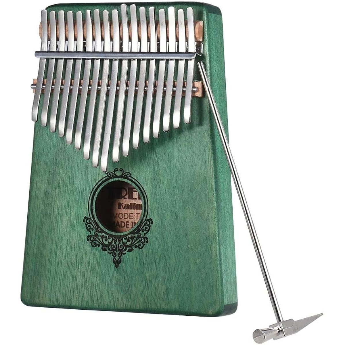 Thumb Piano 17 Keys Kalimba Portable Thumb Piano African Musical Instrument (Size:One Size; Color:Green)