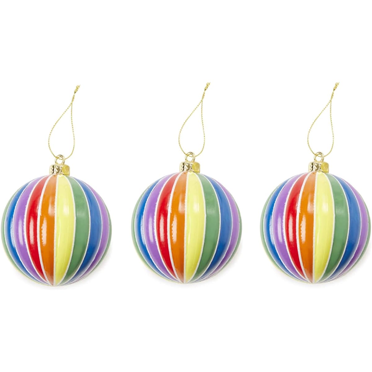 Rainbow Ornaments for Christmas Tree Christmas Holiday Decoration Box Set (Rainbow Light Bulb Ornaments)