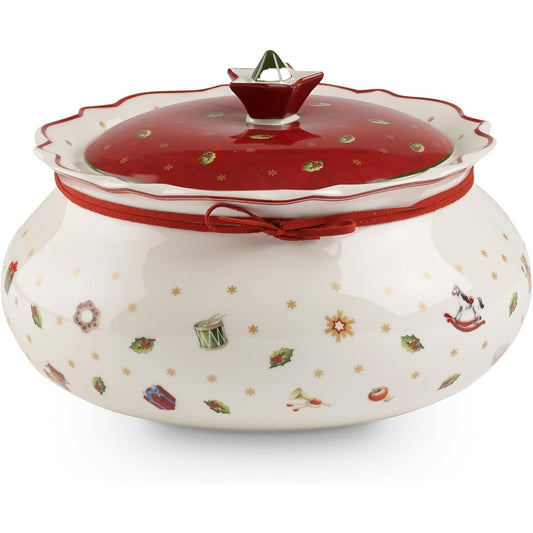 Villeroy & Boch Toy's Delight Jar Small, porcelain, white/red, 10 x 13 x 13 cm