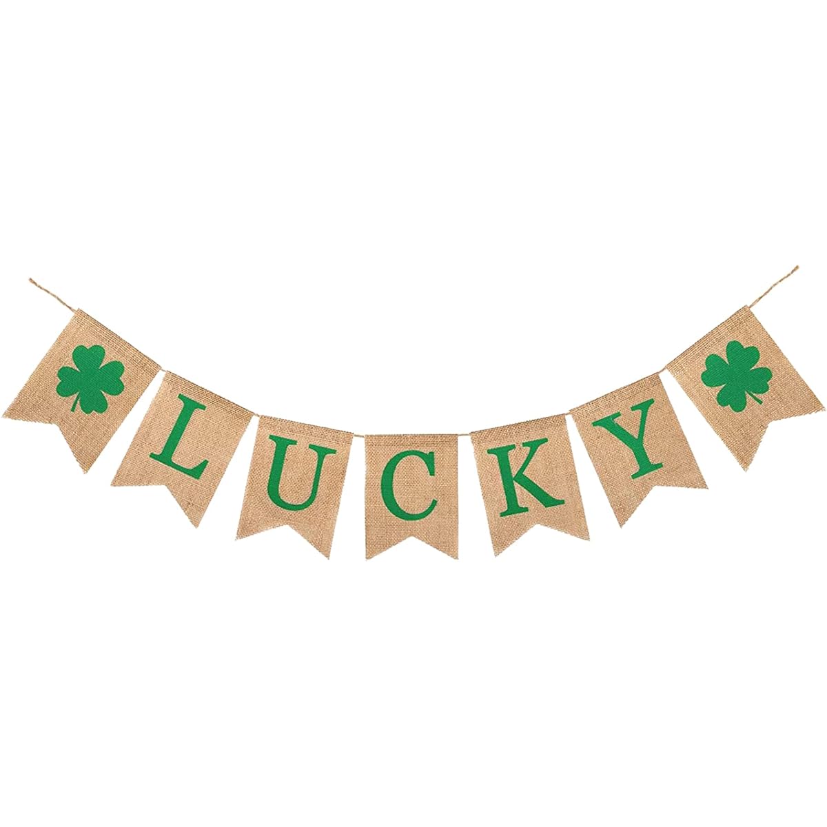 St. Patrick's Day Banner Decoration Shamrock Garland Ornaments St. Patrick's Day Party Decorations Burlap Lucky Banner