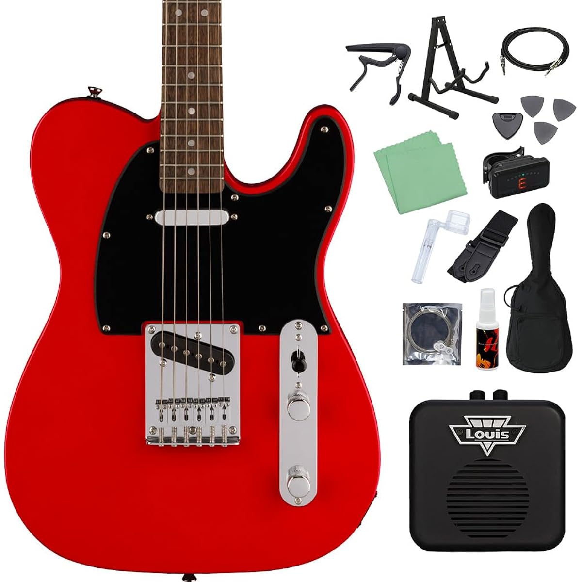 Squier by Fender SONIC TELECASTER Torino Red Electric Guitar Beginner 14 Piece Set [Mini Amplifier Included] Telecaster Squier/Squier