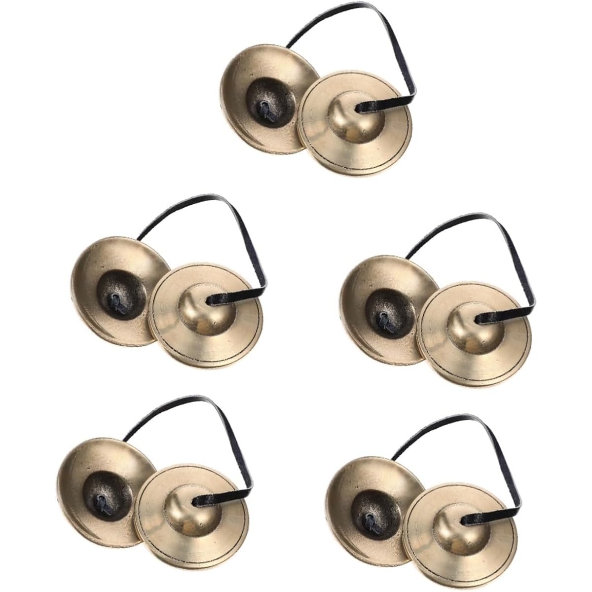 VICASKY 5pcs Pure Copper Bells Handbells Cymbal Bell Chimes Saroyan Cymbals Yoga Bell Cymbals Cymbal Bag Tingsha Cymbal Bells Tibetan Sound Bells Jills Finger Cymbals Chi
