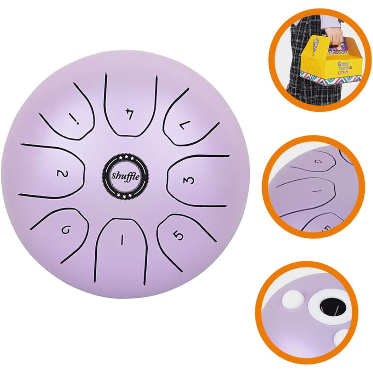 Vaguelly 1 Set Ether Drum Percussion Drum Cymbal Mallet Drum Percussion Metal Tongue Drum Heart Drum Meditation Refreshing Drum Entertainment Musical Drum