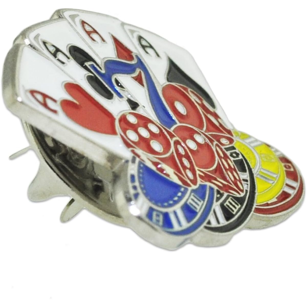 PinMart Playing Cards Dice Poker Chip Lapel Pin 1"