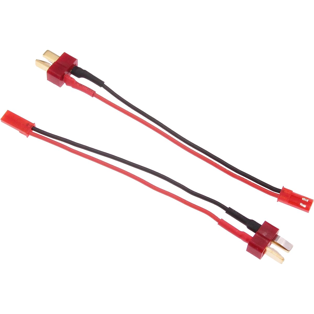rflaueo 4pcs JST - T-Plug Deans Style Male Female RC Connector Adapter Wire 20awg 4'' Cable (E82-4)