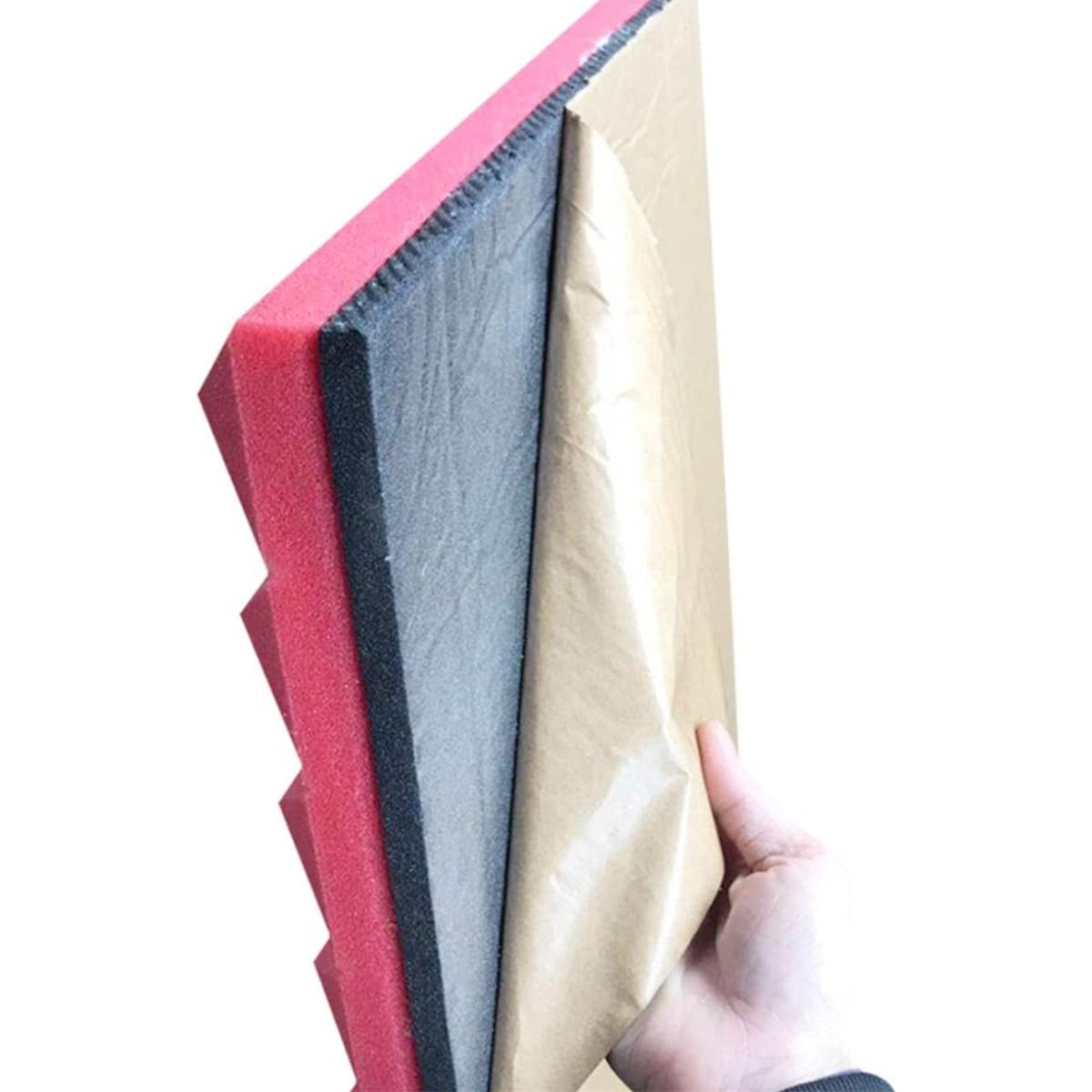 Recording Studio Acoustic Panel, High Density Flame Retardant Soundproof Foam Wall Ceiling Sound Absorbing Cotton, for Cinema, Bedroom, Living Room (C 50*50*8CM) (B 50*50*8CM)