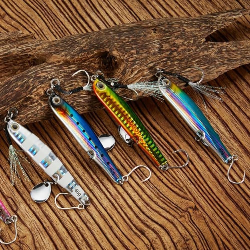 REEF DREAM Metal Jig Seabass Lure Blue Fish Blade Jig 20g 30g 40g 5 Color Set Slow Fall Jig Blue Fish Seabass Flounder Grouper