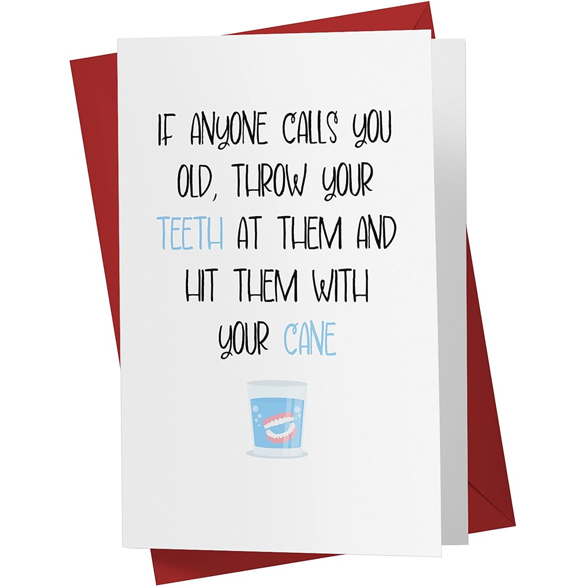 Karto Funny Birthday Cards for Friends Large 5.5 x 8.5 Happy Birthday Cards for Husband Brother Birthday Cards Sister Mom Dad Teeth