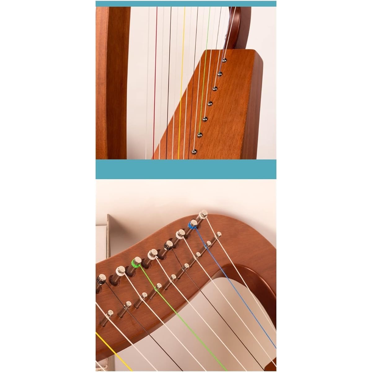 WowZza Harp Instrument Big Harp 15 String Music Wooden Harp 19 String Stringed Instrument
