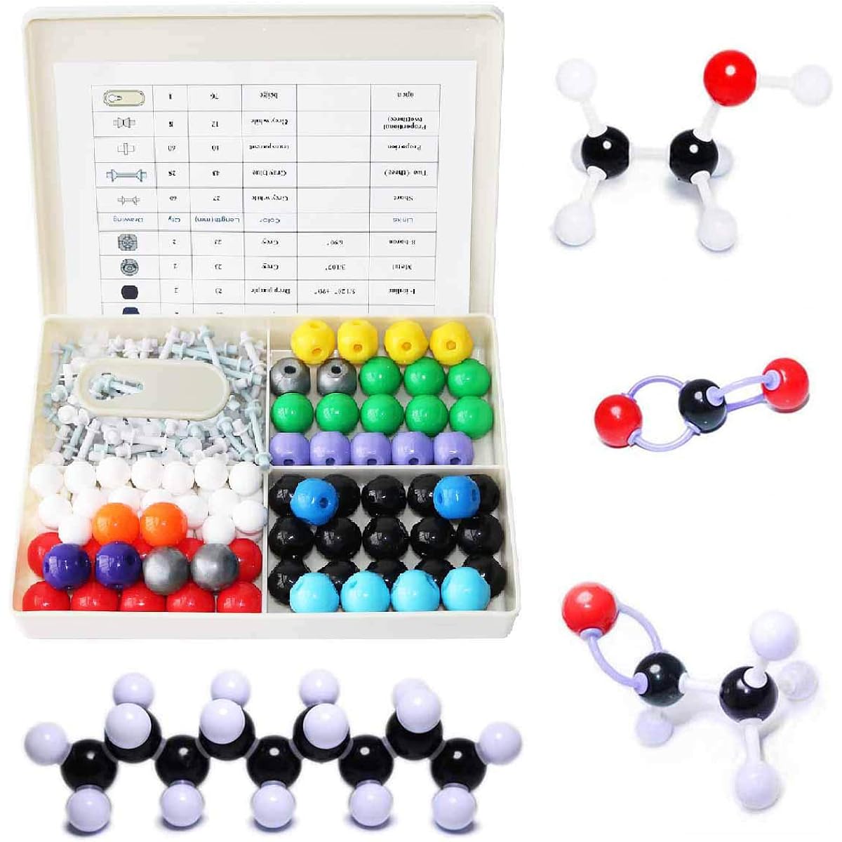 LINKTOR Chemistry Molecular Model Kit (239 Pieces) Student or Teacher Set for Learning Organic and Inorganic Chemistry, Enhance Learning Motivation and Enhance Spatial Imagination.