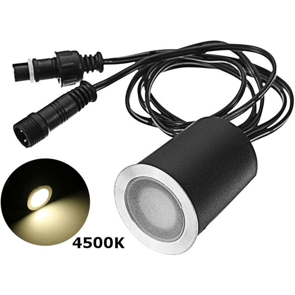Underground Embedded Light SMY Lighting 4500k Led Light Mini for Wooden Deck Small Embedded LED Lighting Outdoor Embedded Light Garden Light φ32mm IP67 Waterproof DC12v