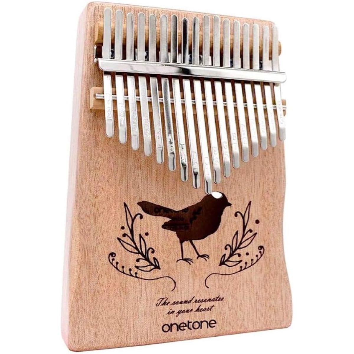 Kalimba with bird pattern and special pouch
