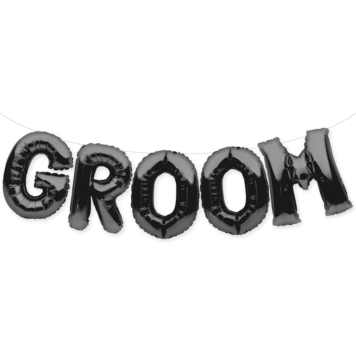 PartyForever GROOM Balloon Banner Black Wedding Party Decoration Sign