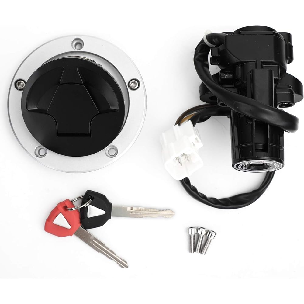 Bruce & Shark Ignition Switch Fuel Gas Cap Lock Set Key for Kawasaki EX650 Ninja ER-6N 2012-2016