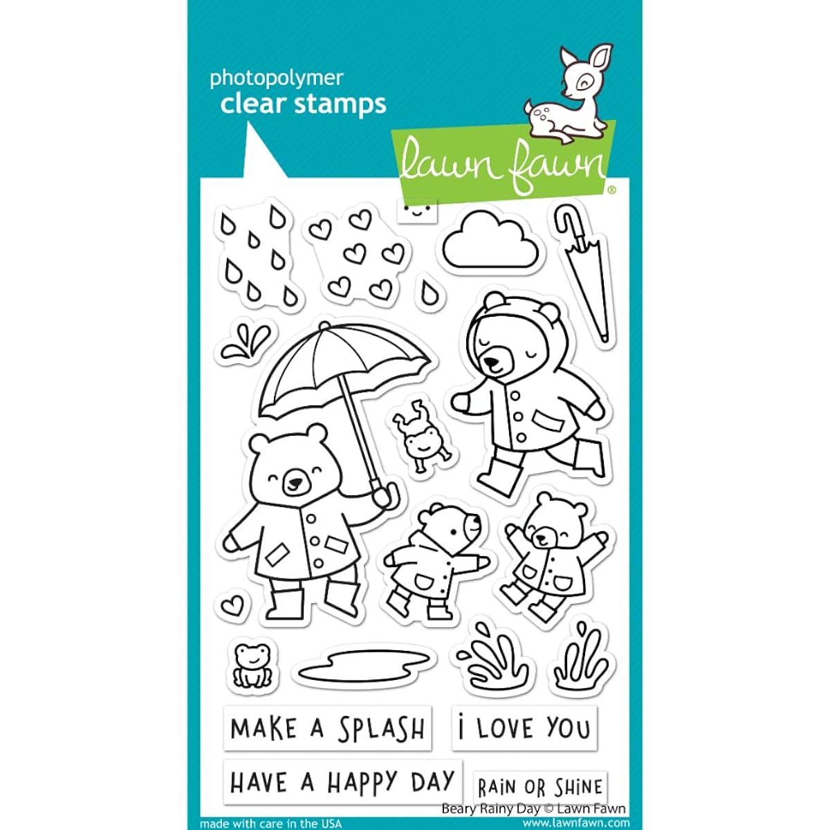 Lawn Fawn LF2774 Barely Rainy Day Clear Stamp Set
