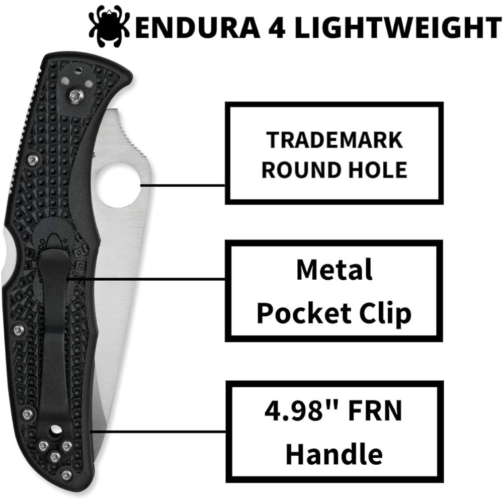 Spyderco Endura 4 Zytel Black Half Wave Blade C10PSBK