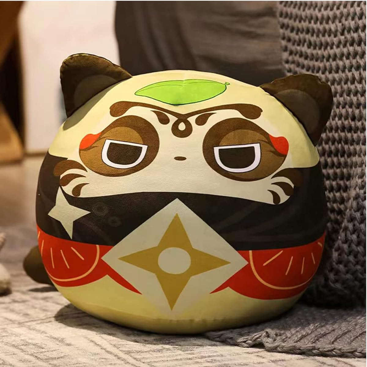 Kalafona Genshin Impact Plush Pillow Hu Tao Sayu Daruma Tumbler 11.8" (30cm) Diameter Round Cute Soft Doll Cosplay Props Game Fans Party Favors Birthday Decorations